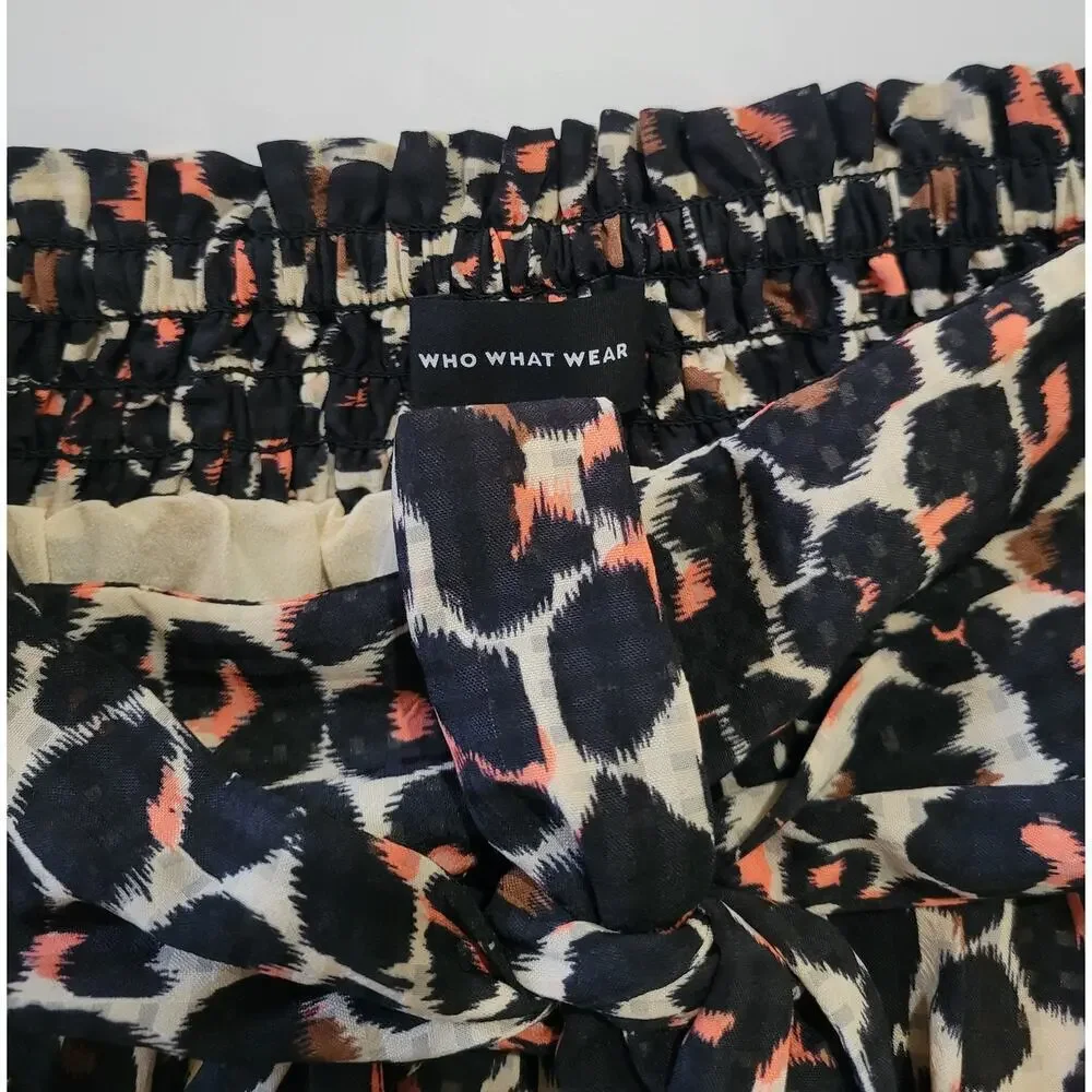 Who What Wear Women's multicolor animal print Leopard short  Skirt - small